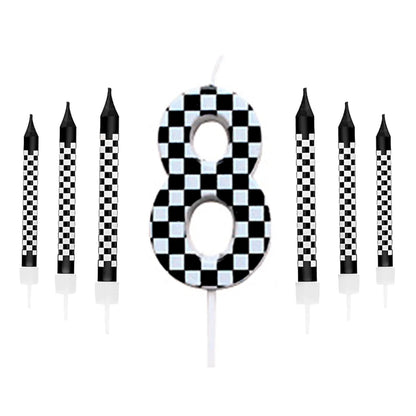 7Pcs Pixel Miner Birthday Cake Candles Topper for Pixel Theme Party Anniversary Party Video Game Party Supplies for Boys Girls