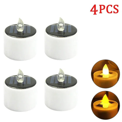 10pcs Solar Tea Light Led Candles Flameless Outdoor Waterproof Solar Tea Lights Rechargeable Candles for Party Garden Home Decor