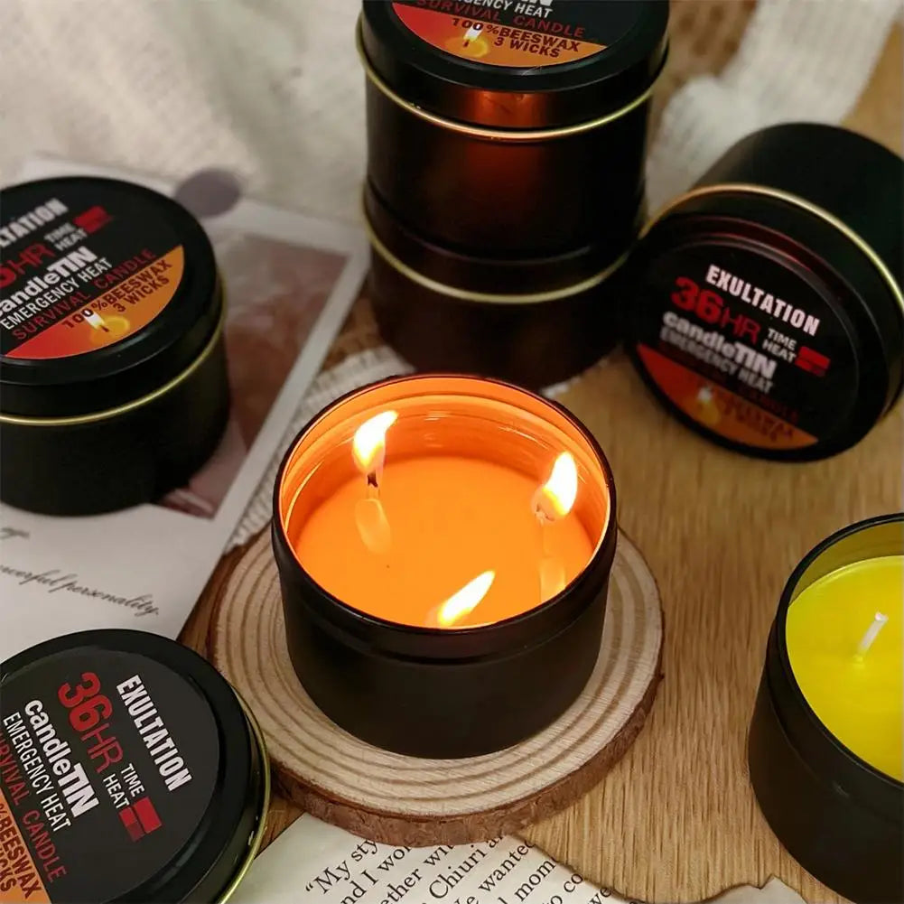 Nến Khẩn Cấp 36 Giờ 3 Bấc, Nến Sáp Ong Bền Lâu Hương Thơm Tựa Nến Sinh Tồn Cho Gia Đình Cắm Trại Câu Cá