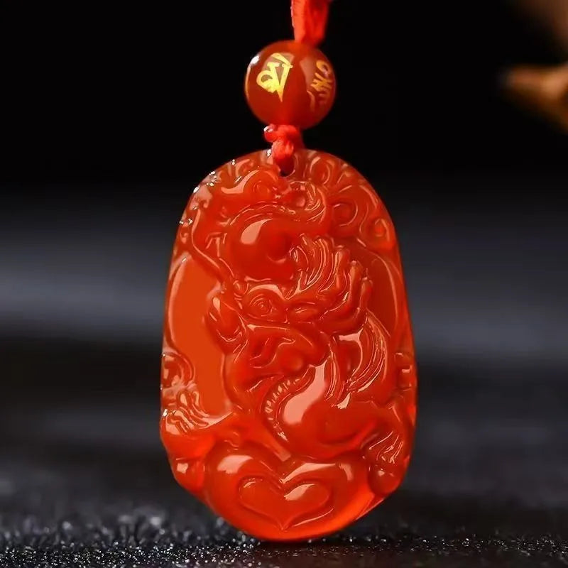 Mặt dây chuyền ngọc bích đá mã não băng mới, Mặt dây chuyền ngọc bích phong cách dân tộc cổ điển