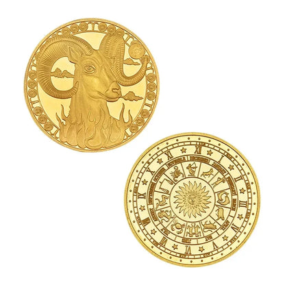 Pièce de monnaie souvenir du zodiaque de 4 cm, collection physique à collectionner, métal porte-bonheur, décorations d'intérieur antiques