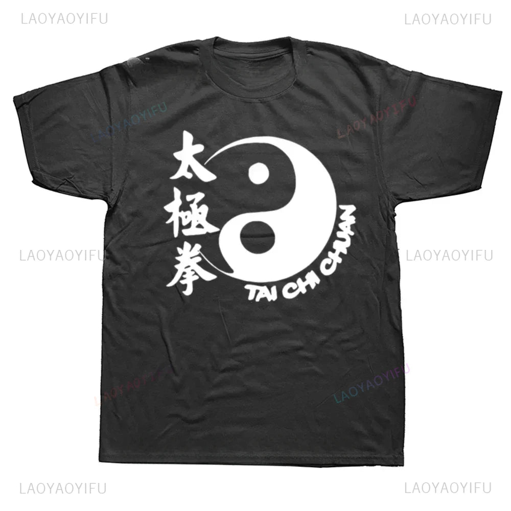 Ching Kungfu Art Chinese Yin Yang Tai Chi Tshirt Awesome Short Sleeve Gift T Shirt Causal Fashion Summer Style Vintage T-Shirt