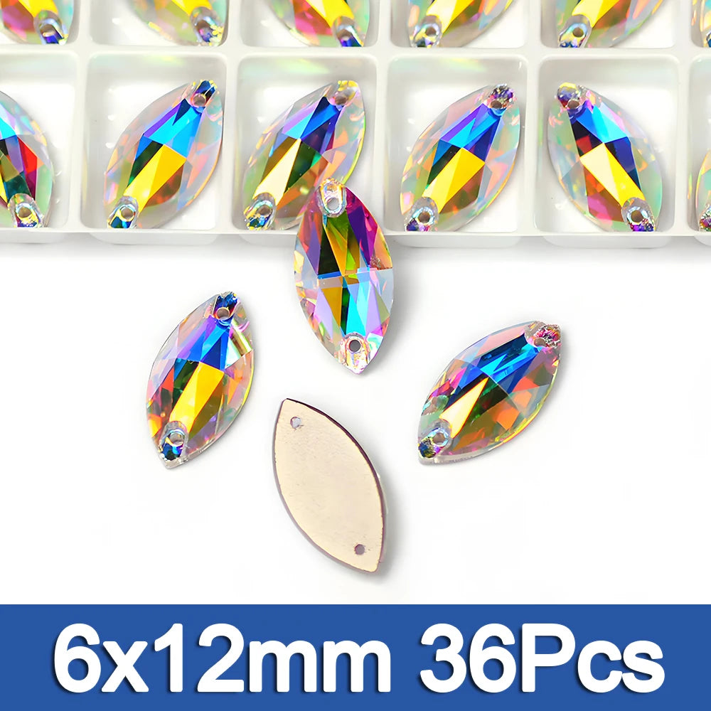 PUBRILEX Crystal AB Mix DIY Craft Supplies Needlework Sewing Gemstones Flatback Glass Strass Crystals Rhinestones For Clothing