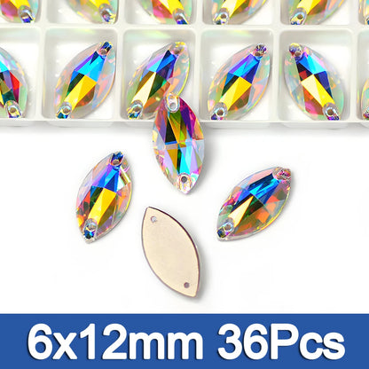 PUBRILEX Crystal AB Mix DIY Craft Supplies Needlework Sewing Gemstones Flatback Glass Strass Crystals Rhinestones For Clothing