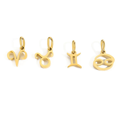 12 signes du zodiaque Pendentif Accessoires Collier Constellation en Acier Inoxydable Cadeau d'Anniversaire
