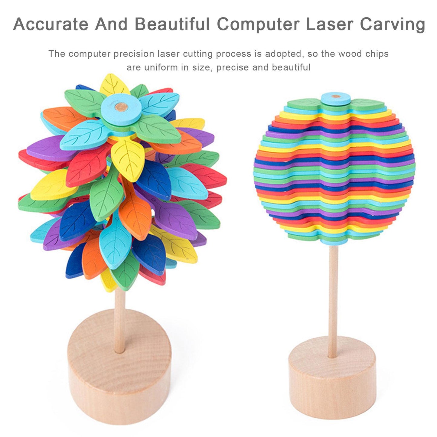 21cm Wooden Spiral Lollipop Stress Relief Toy Spinning Magic Wand Stop Stress Reliever Autism Toys Art Decoration Kids Gifts