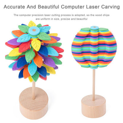 21cm Wooden Spiral Lollipop Stress Relief Toy Spinning Magic Wand Stop Stress Reliever Autism Toys Art Decoration Kids Gifts