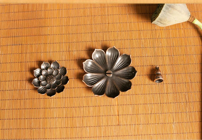 Incense Holder for Sticks Alloy Incense Burner Creative 3 levels Lotus Incense Stick Holder and Detachable Ash Catcher