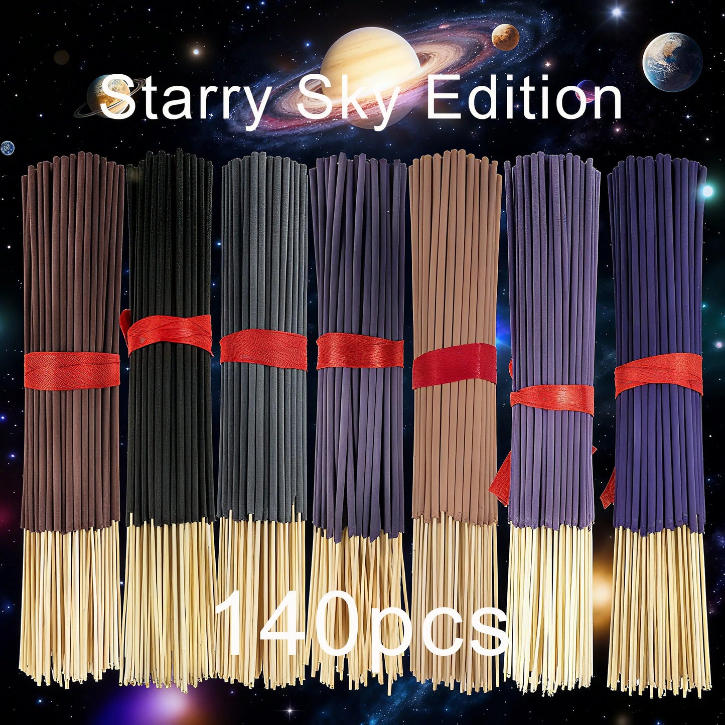 7 Sets of 140 Incense Sticks, Available in Four Seasonal Sets: Rose, Lavender, Sandalwood, Jasmine, Mint, Cherry Blossom, Herbal and Dragon Bloodwood, Each Pack Contains 20 Sticks, Suitable for Home, Office, Yoga, Meditation,