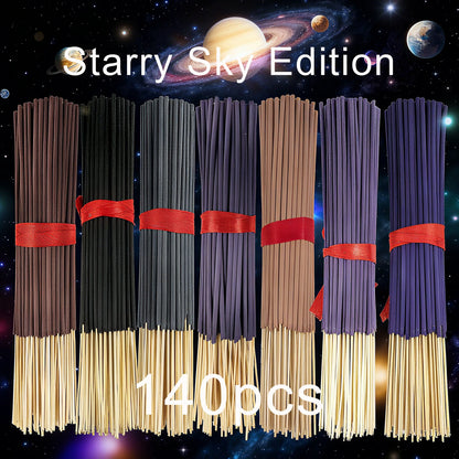7 Sets of 140 Incense Sticks, Available in Four Seasonal Sets: Rose, Lavender, Sandalwood, Jasmine, Mint, Cherry Blossom, Herbal and Dragon Bloodwood, Each Pack Contains 20 Sticks, Suitable for Home, Office, Yoga, Meditation,