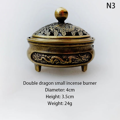 Brûleur d'Encens Éléphant Porte-Bonheur en Métal Brûleur d'Encens Lotus Bol Porte-Encens avec Poignée Yoga Méditation Décoration Maison Style Ancien