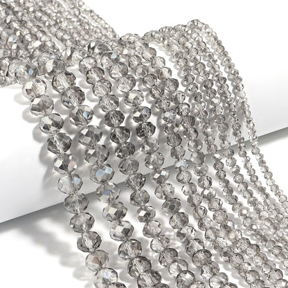 1Strand/Lot 3 4 6 8 10mm Rondelle Flat Faceted Crystal Beads Glass Spacer Beads For DIY Crafts Ornament Making Handmade Accesso