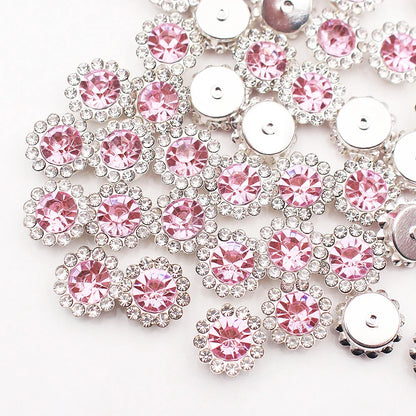 8mm-12mm Sunflower Sewing Claw Rhinestones Crystals Glass Beads Buttons Stones Sew On Rhinestone for Clothes Sewing Accessories