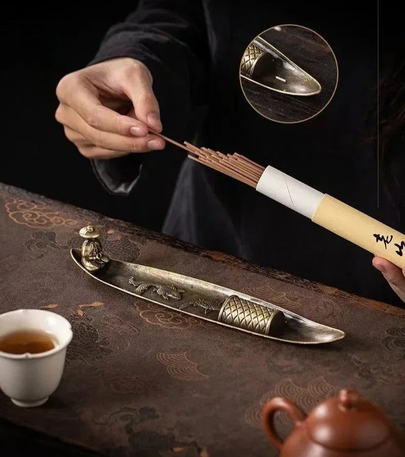 Creative Incense Holder Boat Fishing Men Insence Burner Japanese Style Incense Stick Burners Aromatherapy Ornament Home Decor