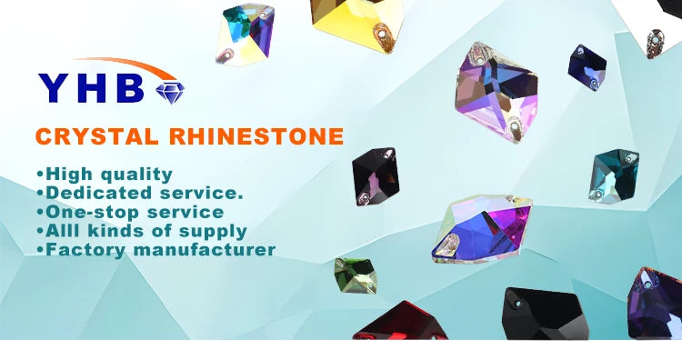 YHB Top Quality Cosmic Glass Crystal AB Moonlight Sewing Stones Flatback Sew on Rhinestones For Garment Clothes Bags