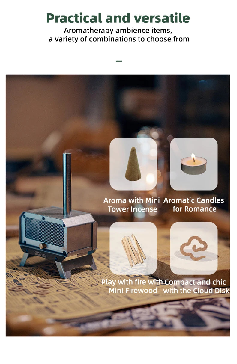 Goout Springhill Mini Woodstove Outdoor Camping Tour Incense Burner Folding Portable Stove Home Desktop Mosquito Incense Burner