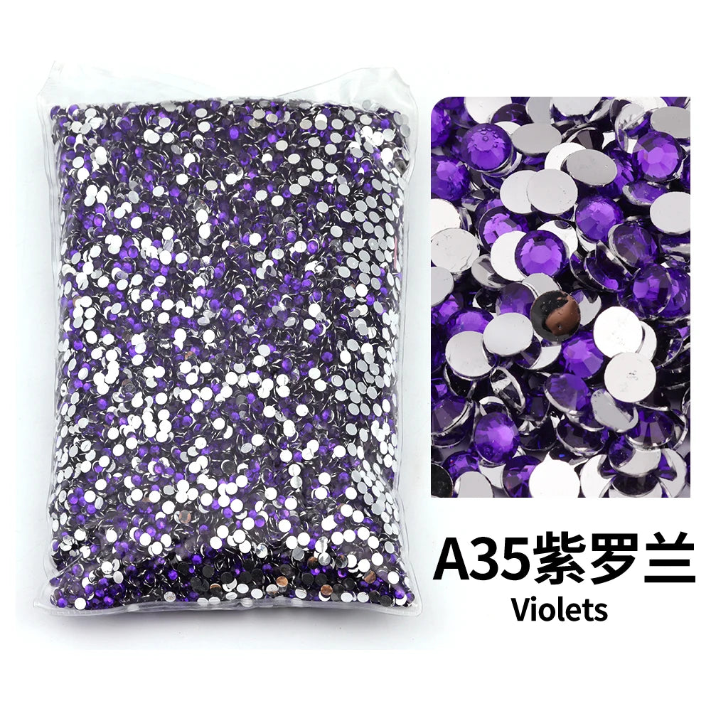 size 2mm,3mm,4mm,5mm,6mm Big Package Resin Non Hot Fix Rhinestones Bulk Wholesale Flat Crystals Nail Diy Glitters Cтразы Stone