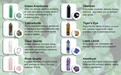 Natural Stone and Crystals Point Wand Witchcraft Rose Quartz Amethyst Home Decor Mineral Reiki Healing Stones Crafts Room Decor