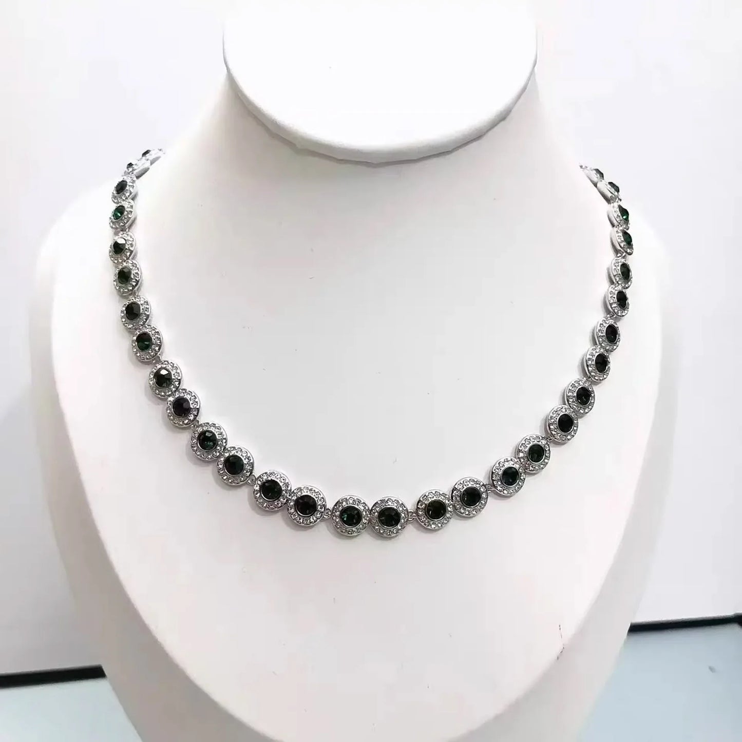 2025 New Original Round Water Drop Crystal High Jewelry Set Fashion Dazzling Women's Bracelet Earring Necklace Ring Wedding Gift