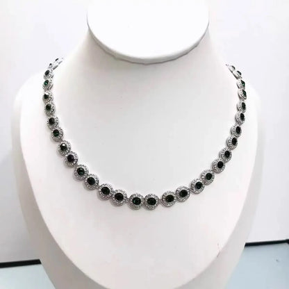 2025 New Original Round Water Drop Crystal High Jewelry Set Fashion Dazzling Women's Bracelet Earring Necklace Ring Wedding Gift