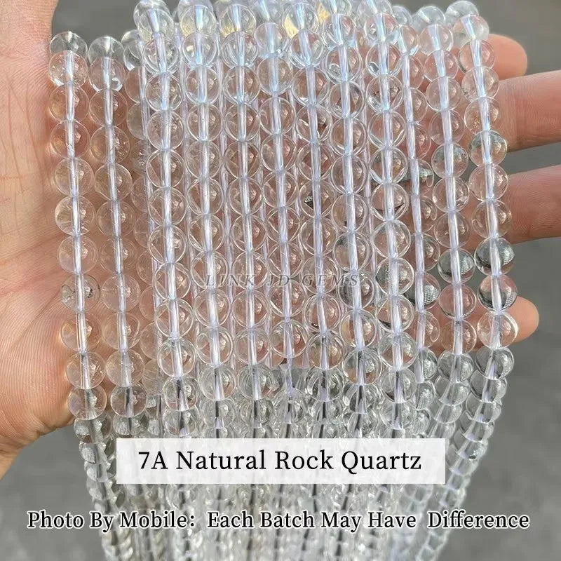 3A Natural Rock Quartz Beads Round Loose Spacer Flaws White Crystal For Jewelry Making Bracelet Necklace Diy Accessory Findings