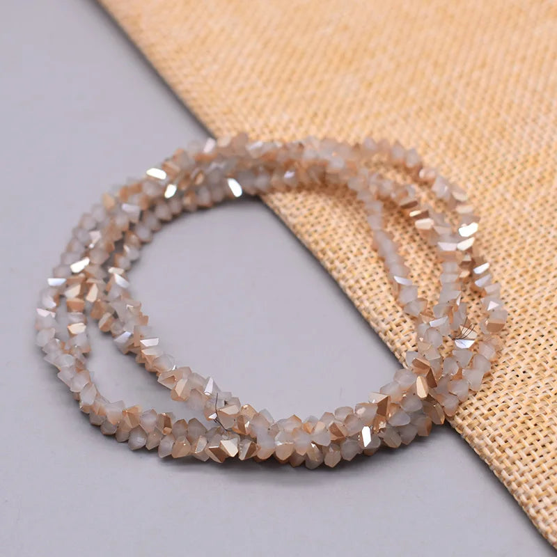 New Color Triangle Crystal Beads 4mm 130pcs Charm Crystal Glass Loose Beads For Jewelry Making DIY Earring Necklace