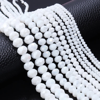 1Strand/Lot 3 4 6 8 10mm Rondelle Flat Faceted Crystal Beads Glass Spacer Beads For DIY Crafts Ornament Making Handmade Accesso