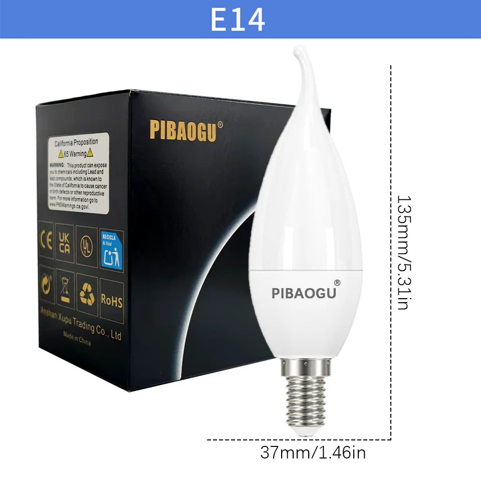 10PCS LED Candle Bulbs Light AC85-265V E14 E27 LED Candle Bulbs LED Ceiling Light Decoration LED Chandelier For Home Living Room