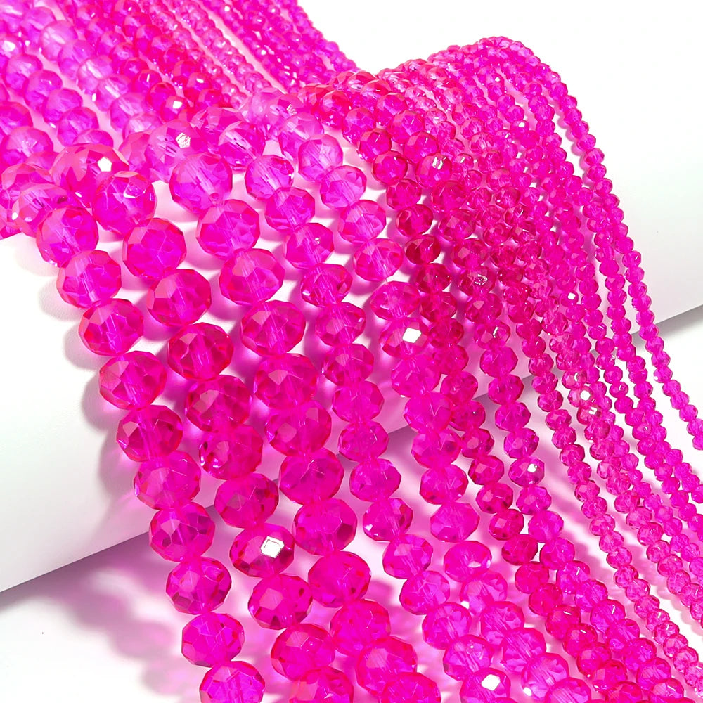 1Strand/Lot 3 4 6 8 10mm Rondelle Flat Faceted Crystal Beads Glass Spacer Beads For DIY Crafts Ornament Making Handmade Accesso