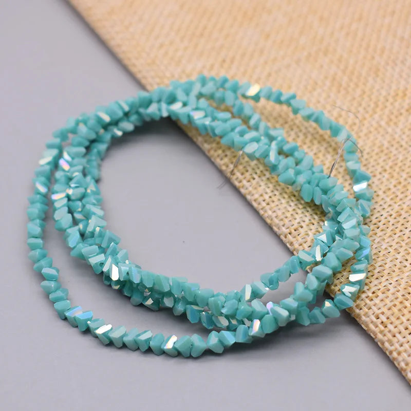 New Color Triangle Crystal Beads 4mm 130pcs Charm Crystal Glass Loose Beads For Jewelry Making DIY Earring Necklace