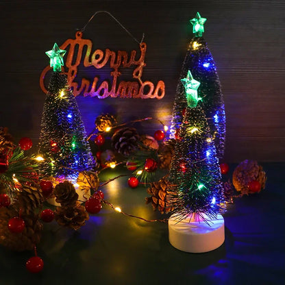 Luminous Mini Christmas Trees LED Lights Home Decoration Electronic Candles Childrens Gifts New Year Christmas Party Ornament