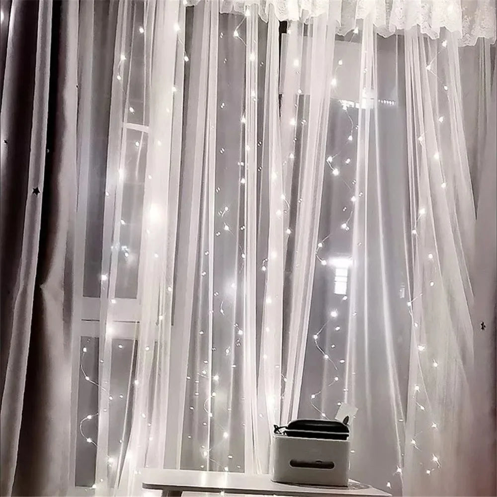 LED Curtain Lights USB Powered with Remote Control Holiday Christmas Decorations for Home Wedding Birthday Bedroom Party Lights