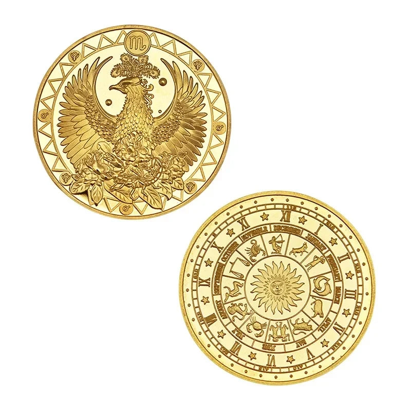 Pièce de monnaie souvenir du zodiaque de 4 cm, collection physique à collectionner, métal porte-bonheur, décorations d'intérieur antiques