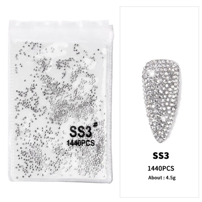 12Gird 3D Glass AB Crystal Nail Art Rhinestones Kit Flatback Round Bead Charm Gem Stones Jewelry Diamond with Tools for Nail Art