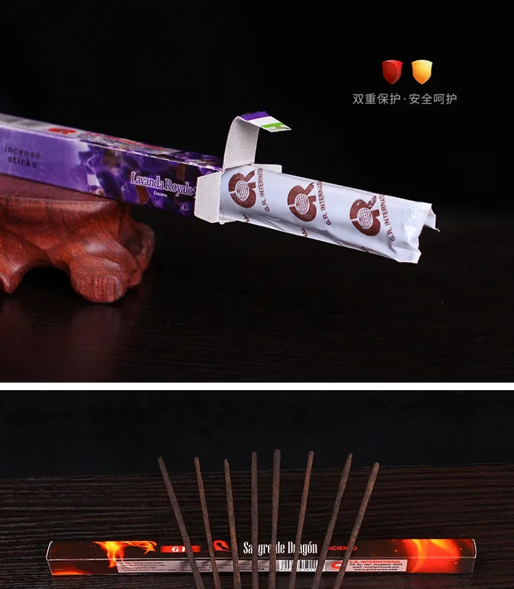 GR 8-40 Sticks India Lavender Incense Sandal Meditation Jasmine Home Fragrance Bedroom Toilet Agarwood Tibetan Line Aromatherapy