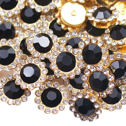 8mm-12mm Sunflower Sewing Claw Rhinestones Crystals Glass Beads Buttons Stones Sew On Rhinestone for Clothes Sewing Accessories