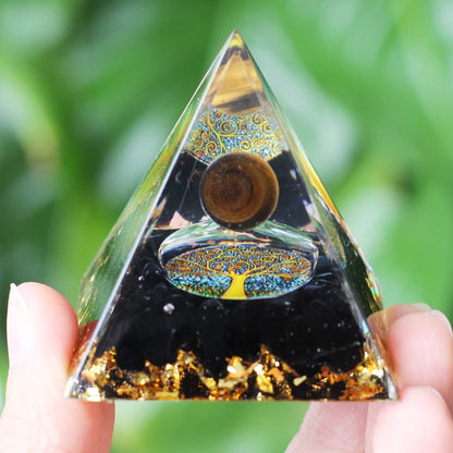 Natural stone amethyst crystalEnergy Generator Orgone Pyramid for E-Energy Protection Healing meditation orgonite crystal chakra