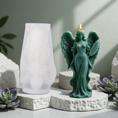 Wings Goddess Scented Silicone Candle Mould DIY Prayer Angel Sculpture Gypsum Resin Mold Women Candle Making Supplies Home Decor
