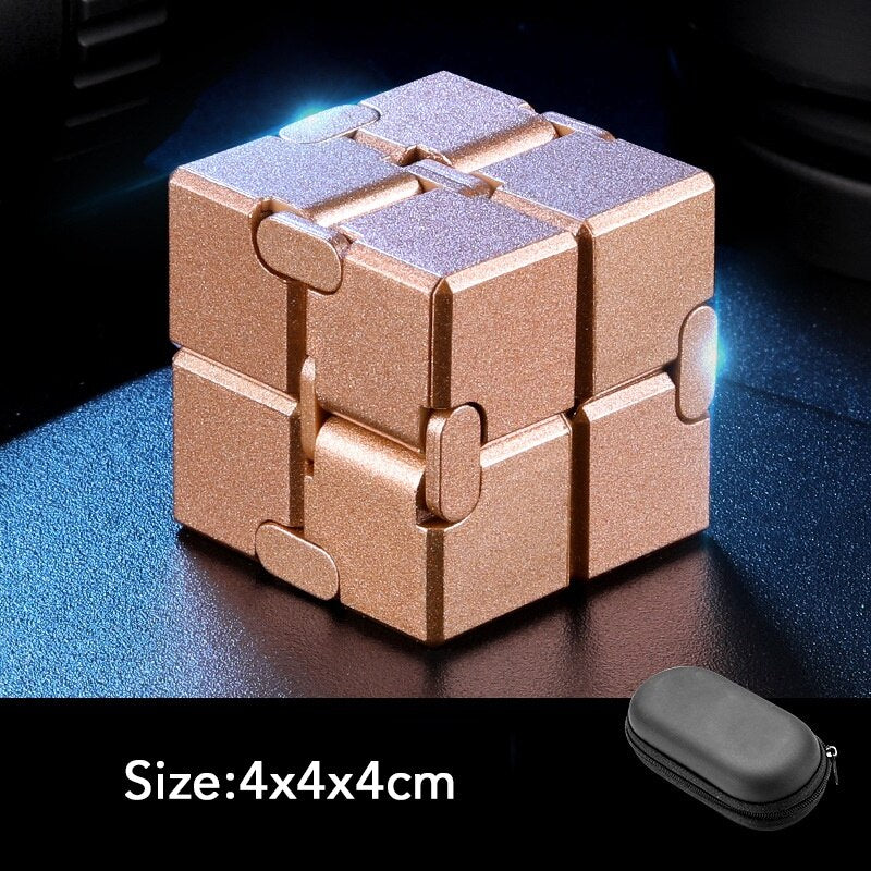 Infinity Cube Fidget Toys Metal Plastic Antistress Cube Magic Folding Game Stress Anxiety Relief Fingertip for Adult Kids Gift