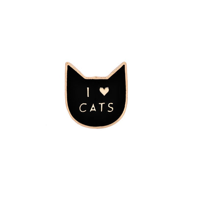 Cartoon Animal Brooches Black White Couple Cat Fish Bone Enamel Pins Clothes Collar Lapel Pin Bag Metal Badges Jewelry For Lover