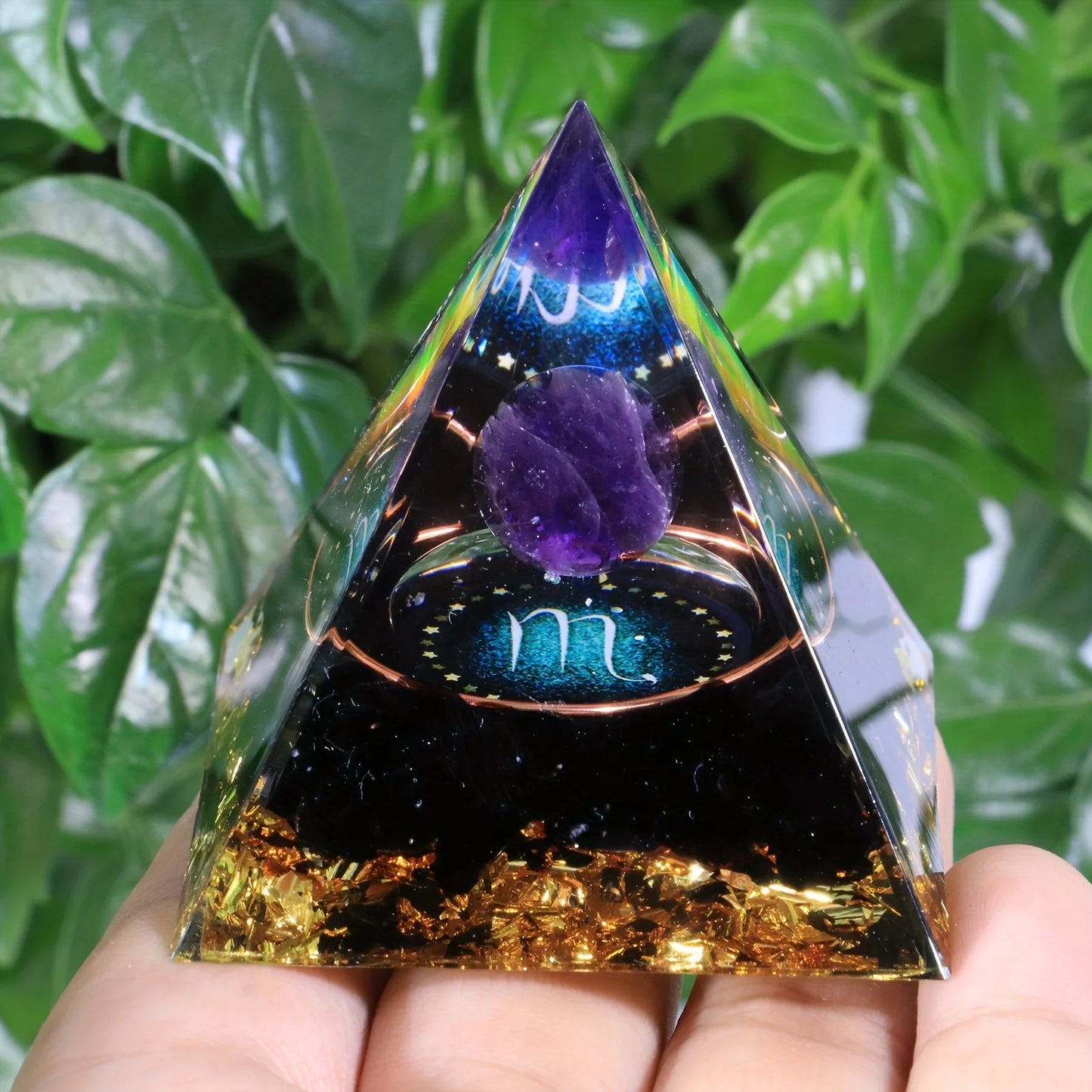 12 Zodiacs Orgone Pyramid 5cm Horoscope Healing Natural Crystal Stone Chakra Reiki Orgonite Gemstones Birthday Constellation