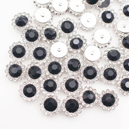 8mm-12mm Sunflower Sewing Claw Rhinestones Crystals Glass Beads Buttons Stones Sew On Rhinestone for Clothes Sewing Accessories