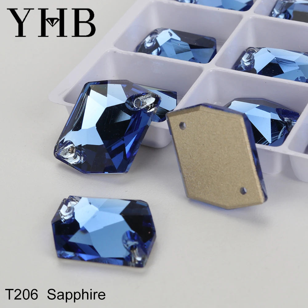 YHB Top Quality Cosmic Glass Crystal AB Moonlight Sewing Stones Flatback Sew on Rhinestones For Garment Clothes Bags