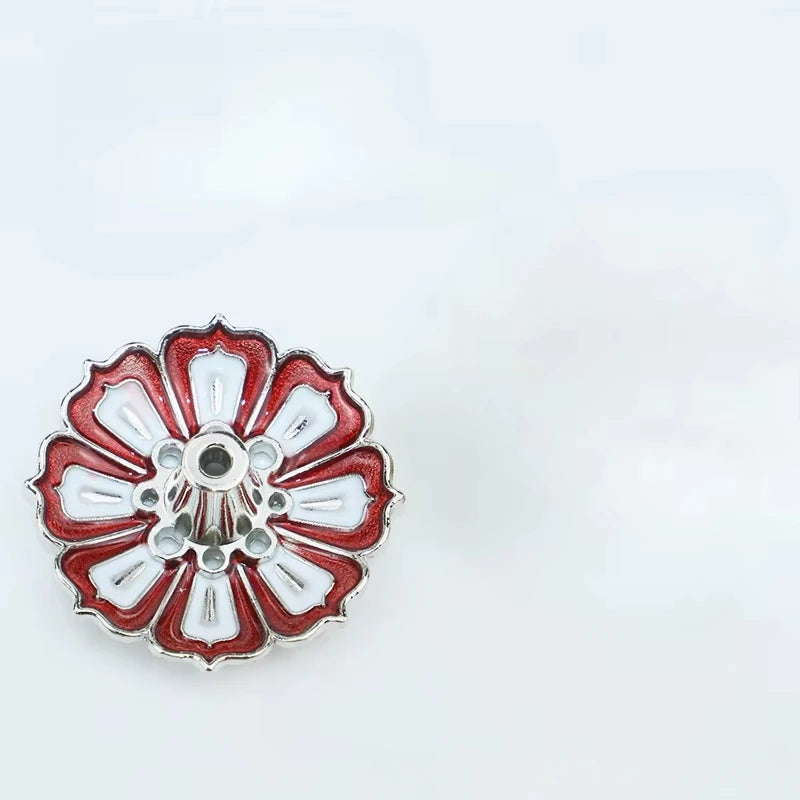 1PCS Lotus Alloy Incense Burner Stick Holder Home Buddhism Line Incense Plate Sandalwood Coil Base Temples Delicate Home Decor