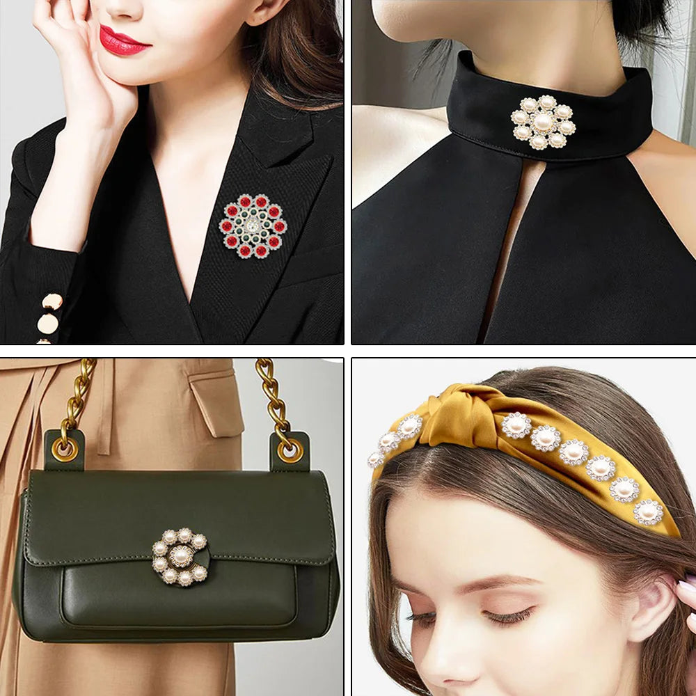 30PCS-100PCS Gold Flower Claw Rhinestones Glitter Crystals Trim Stones Beads Garment Crafts Sew On Rhinestones for Clothes Gems