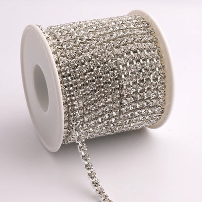 1Yard 10Yards/roll SS6-SS16 Crystal AB Claw Rhinestone Glass Sewn On Rhinestones Chain for Needlework Fabric Sewing Trimmings