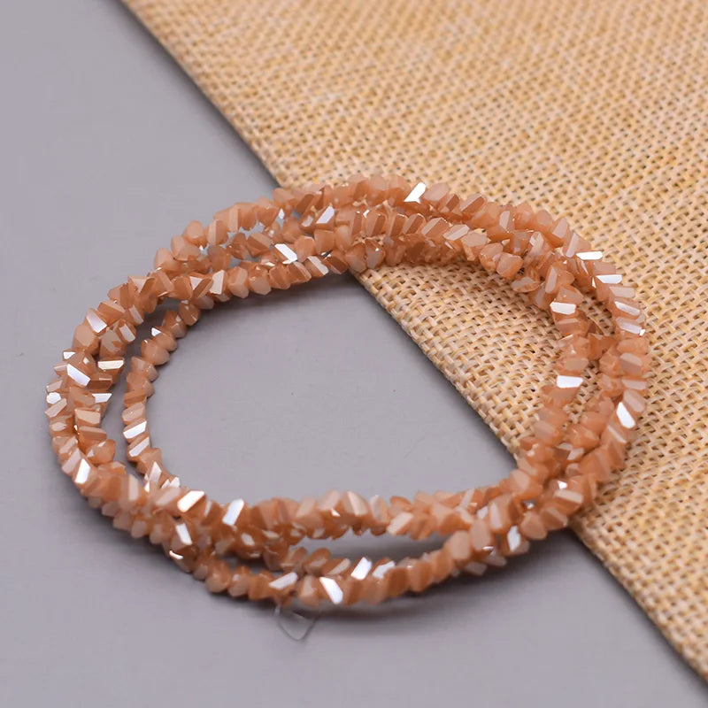 New Color Triangle Crystal Beads 4mm 130pcs Charm Crystal Glass Loose Beads For Jewelry Making DIY Earring Necklace