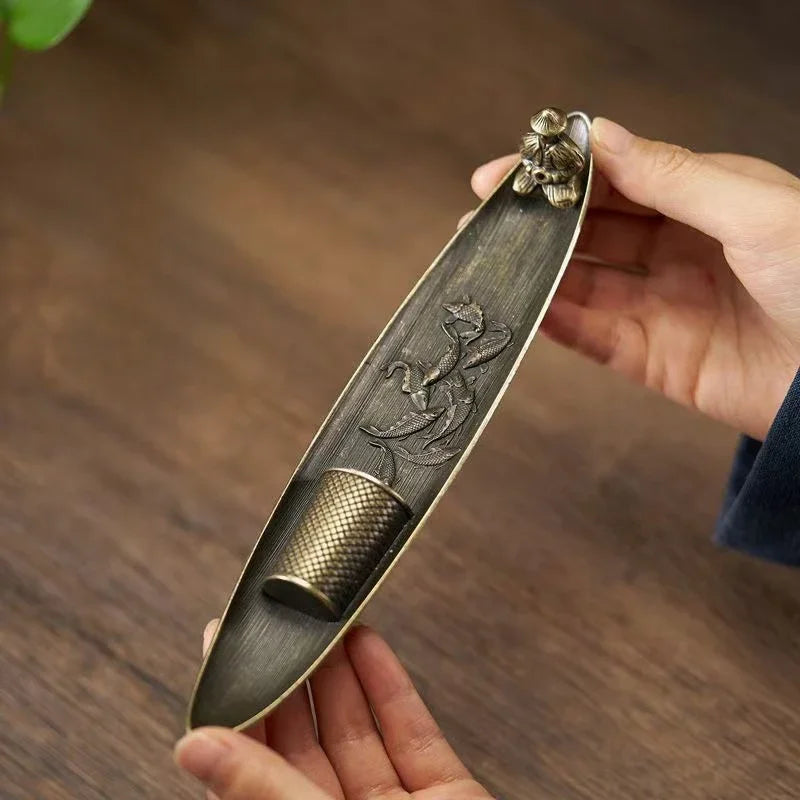 Creative Incense Holder Aromatherapy Ornament Incense Holder Boat Old Men Fishing Japanese Style Incense Stick Burner Home Decor