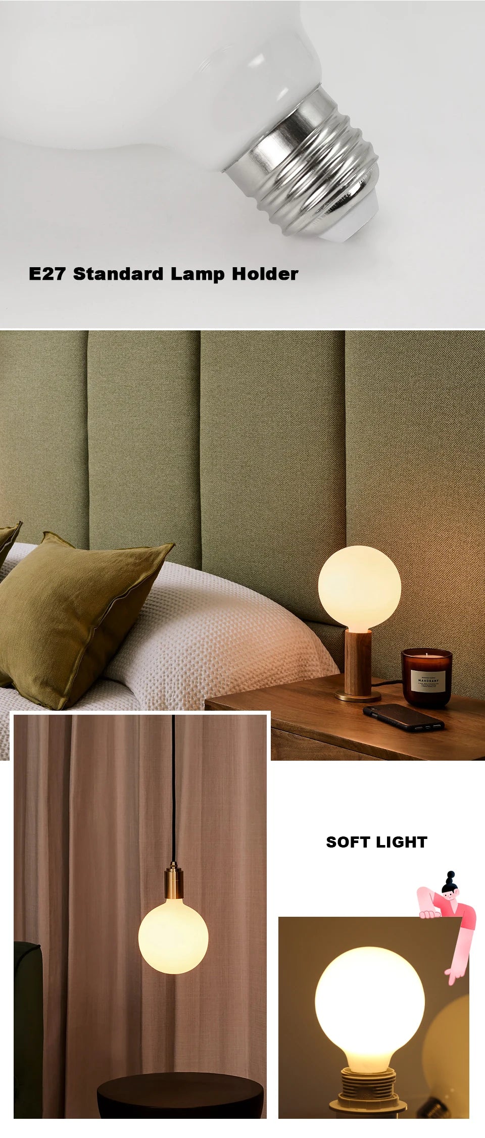 E27 LED Bulb AC 220V 110V G80 G95 G125 Energy Saving Global Light Lampada Ampoule LED Light Bulb Cold Warm White LED Lamp