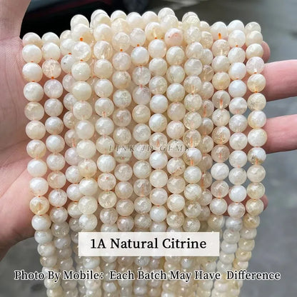 3A Natural Rock Quartz Beads Round Loose Spacer Flaws White Crystal For Jewelry Making Bracelet Necklace Diy Accessory Findings